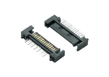 SATA 15P 公座90度DIP型带接地片加外壳 